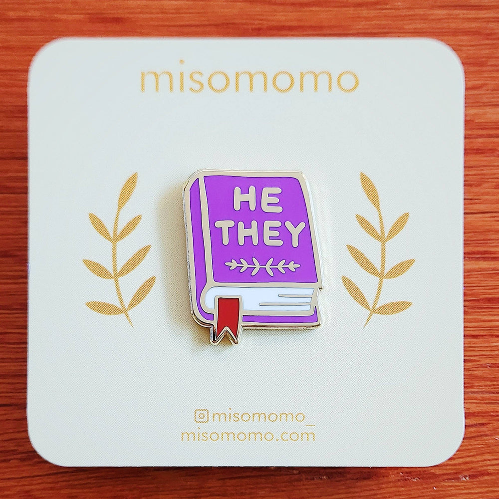 Enamel Pin - Pronoun Book  (He/They)