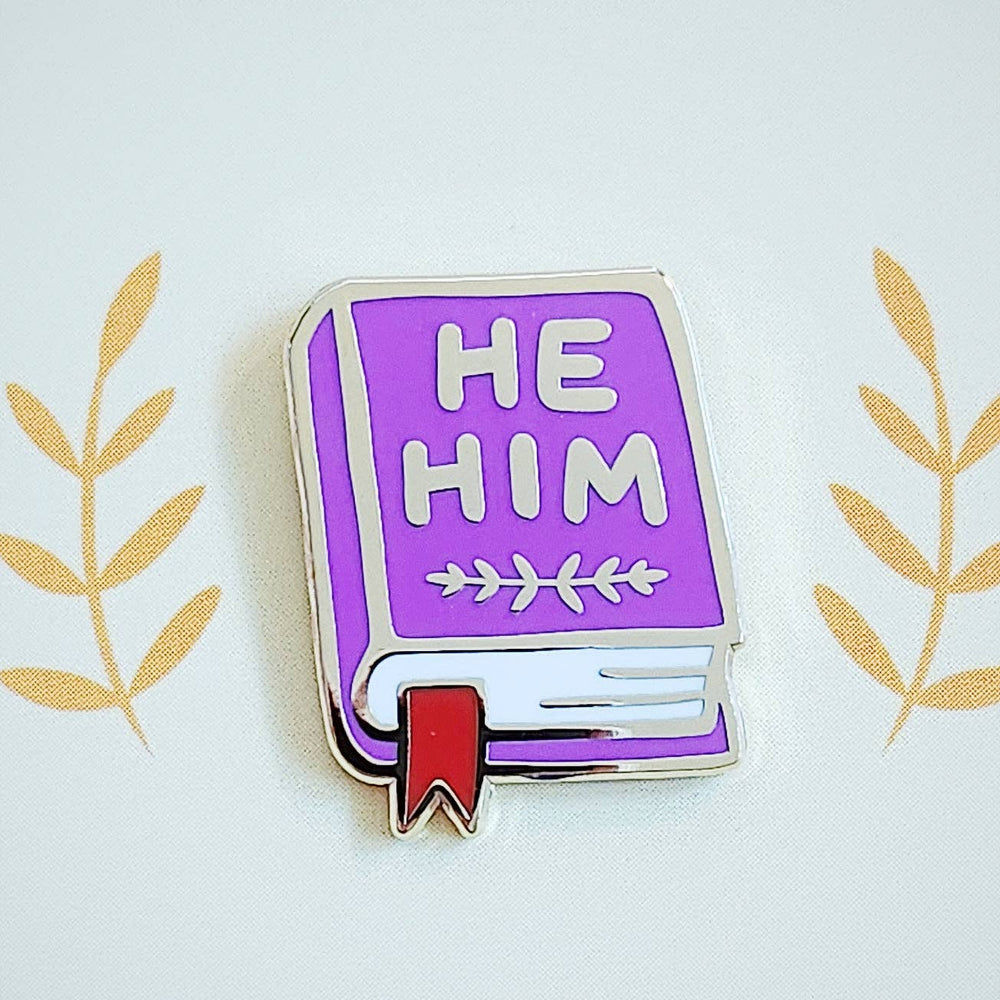 Enamel Pin - Pronoun Book  (He/Him)
