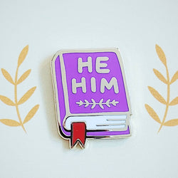 Enamel Pin - Pronoun Book  (He/Him)