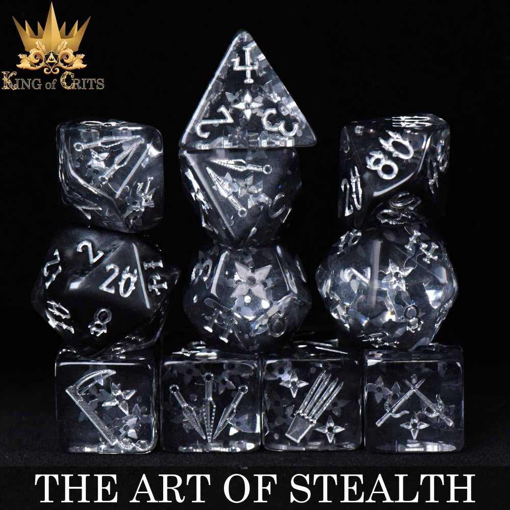 King of Crits Dice Set - The Art of Stealth (11-Piece)