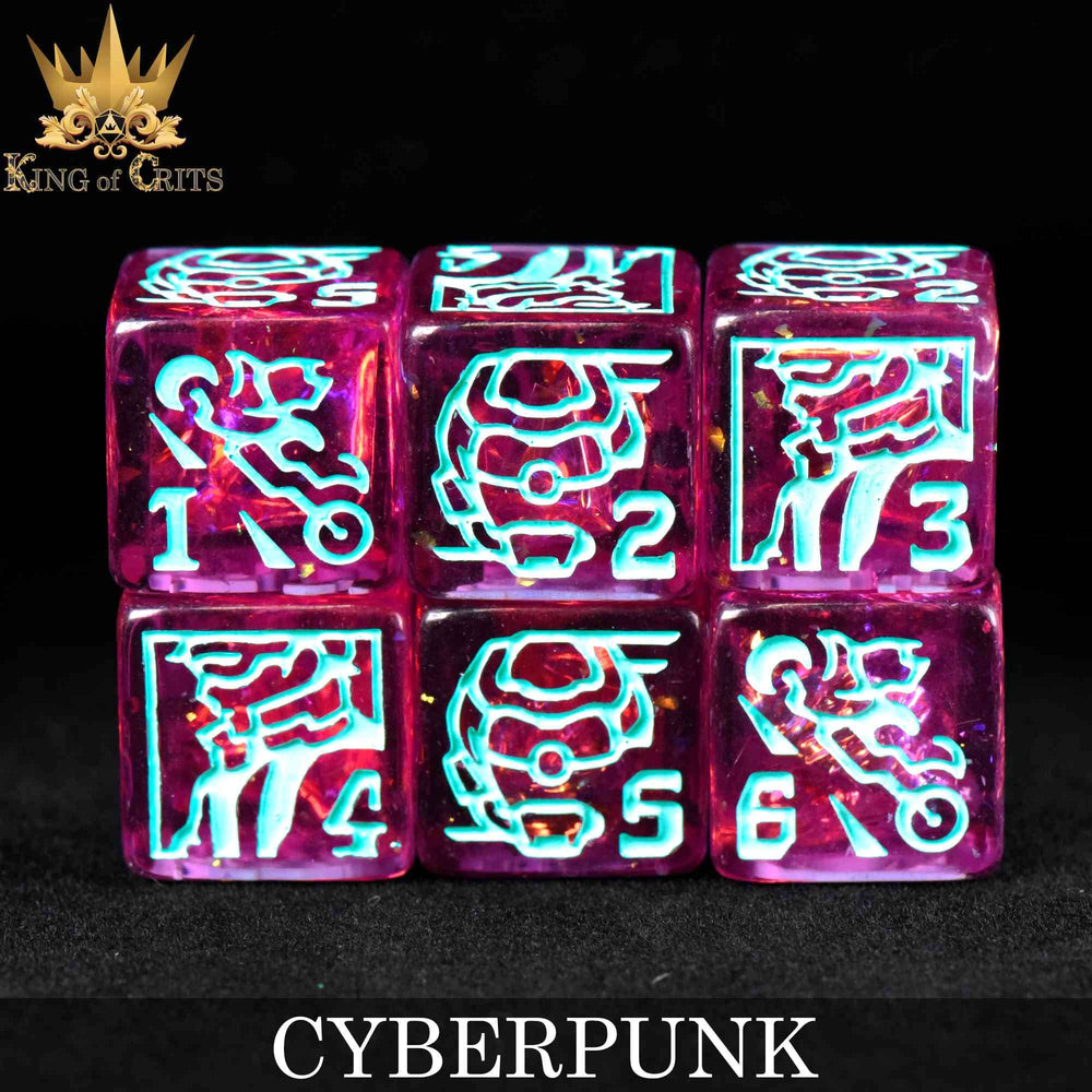 King of Crits Dice Set - Cyberpunk (11-Piece)