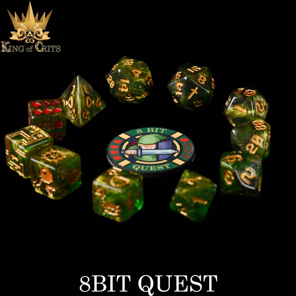 King of Crits Dice Set - 8BIT Quest (11-Piece)