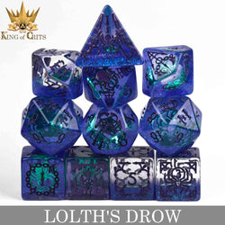 King of Crits Dice Set - Lolth's Drow (11-Piece)