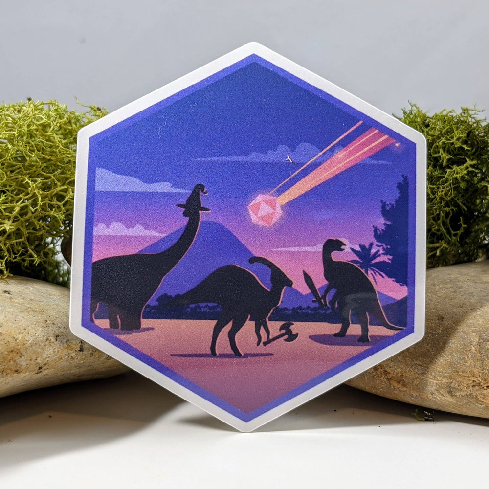 Vinyl Sticker - RPG Team Kill Event Meteor Dinosaur