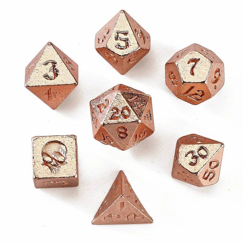 Mini Metal RPG Dice Set - Unseelie Bottle (Rose Gold)