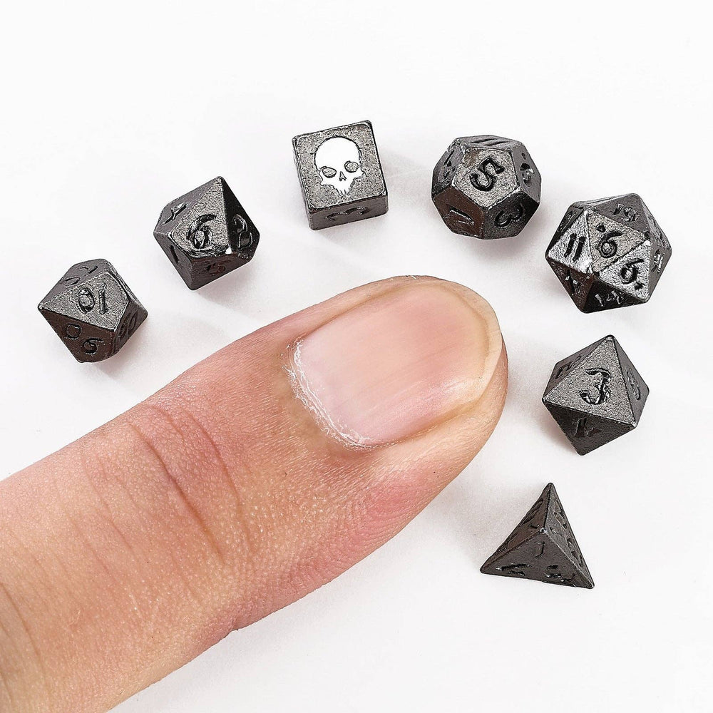 Mini Metal RPG Dice Set - Unseelie Bottle (Gunmetal)