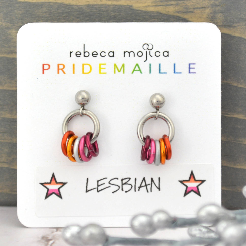 Pridemaille Tiny Hoop Earring - Lesbian