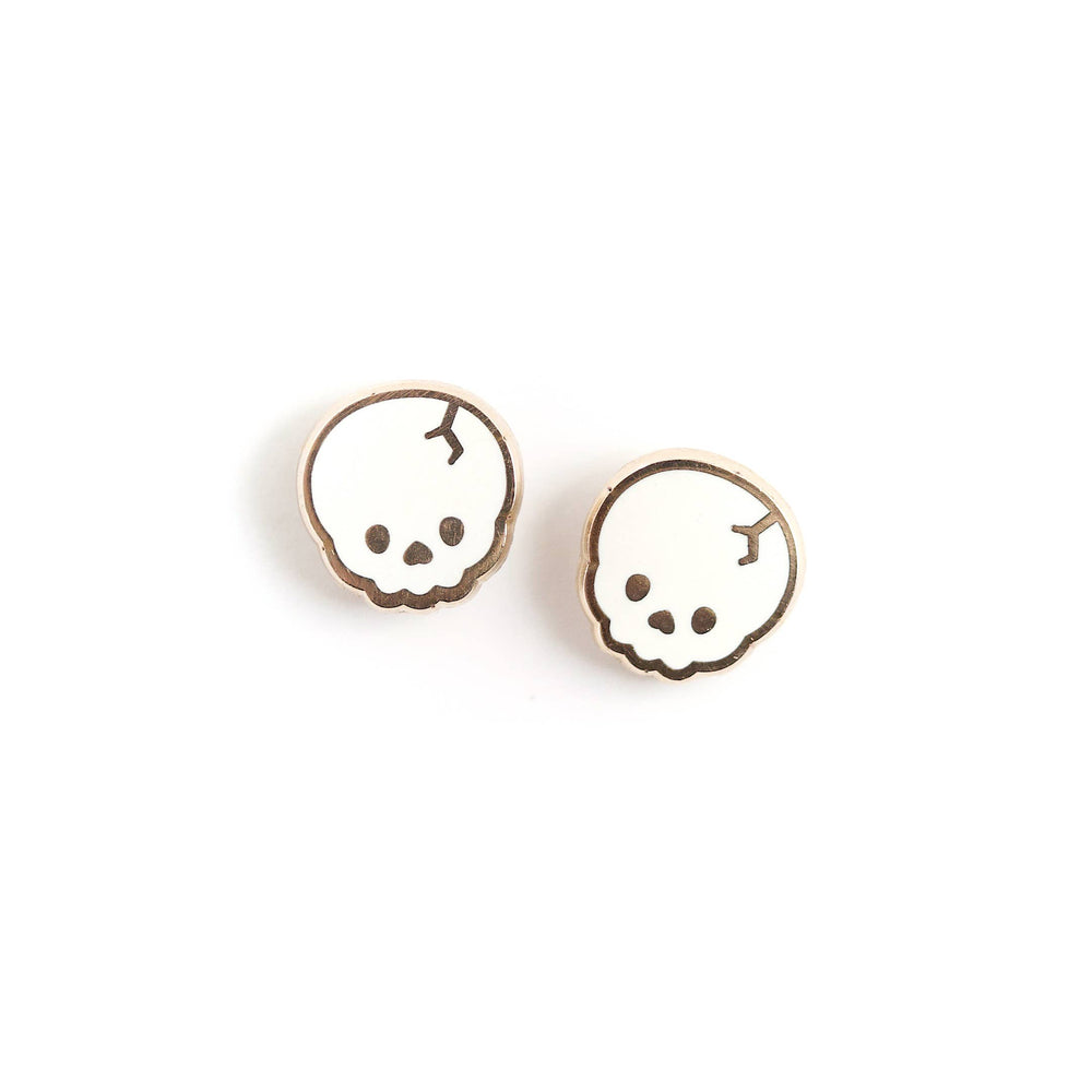 Enamel Earrings - Skull