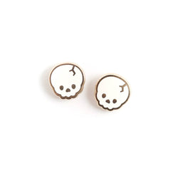 Enamel Earrings - Skull