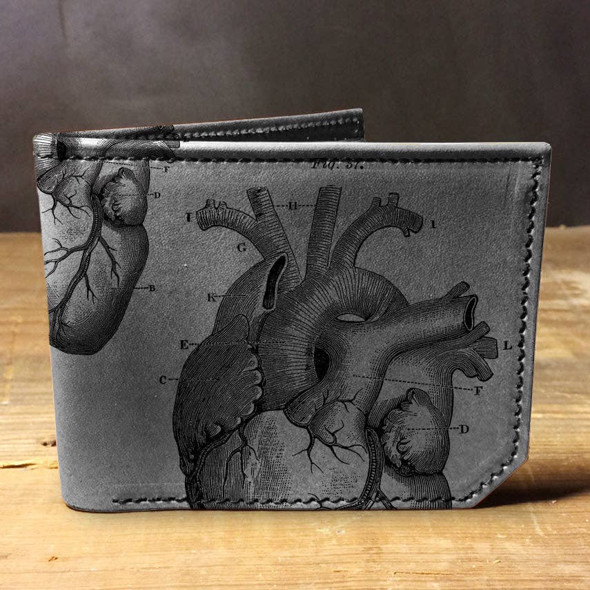 Leather Wallet - Anatomical Heart (Brown)