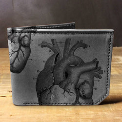 Leather Wallet - Anatomical Heart (Brown)