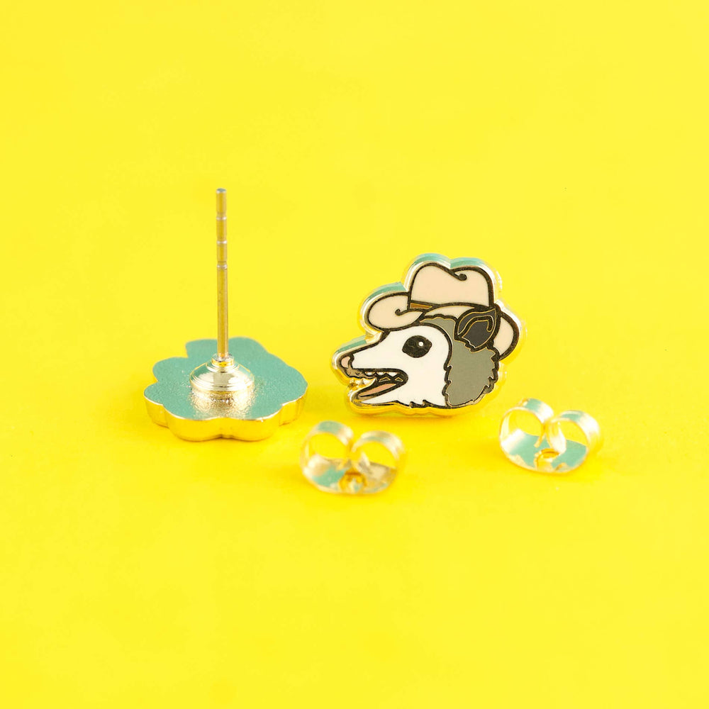 Enamel Earrings - Possum