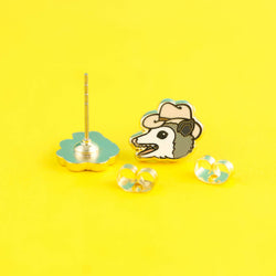 Enamel Earrings - Possum