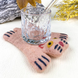 Animal Rug Coaster - Striped Cat