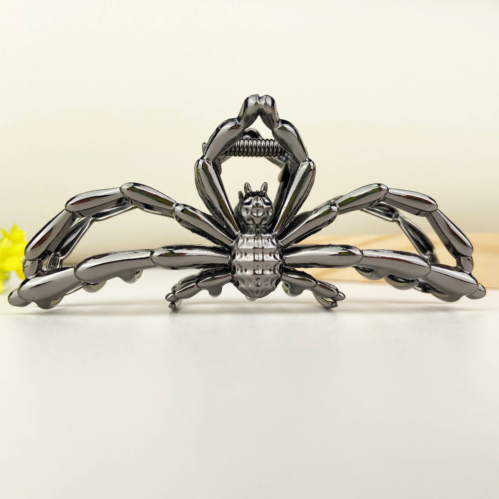 Metal Hair Clip - Black Spider