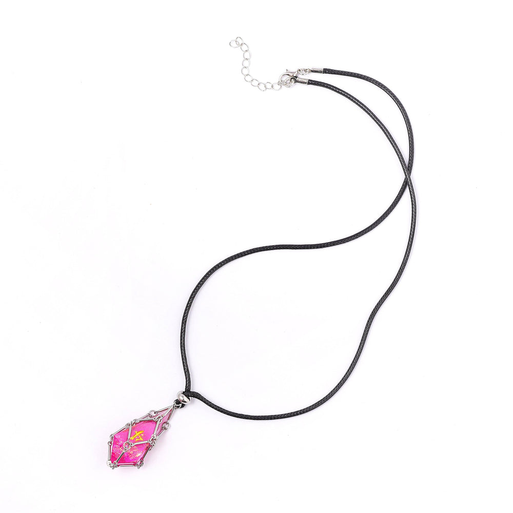 Mysticage Dice Necklace with D4 - Black Leather Chain