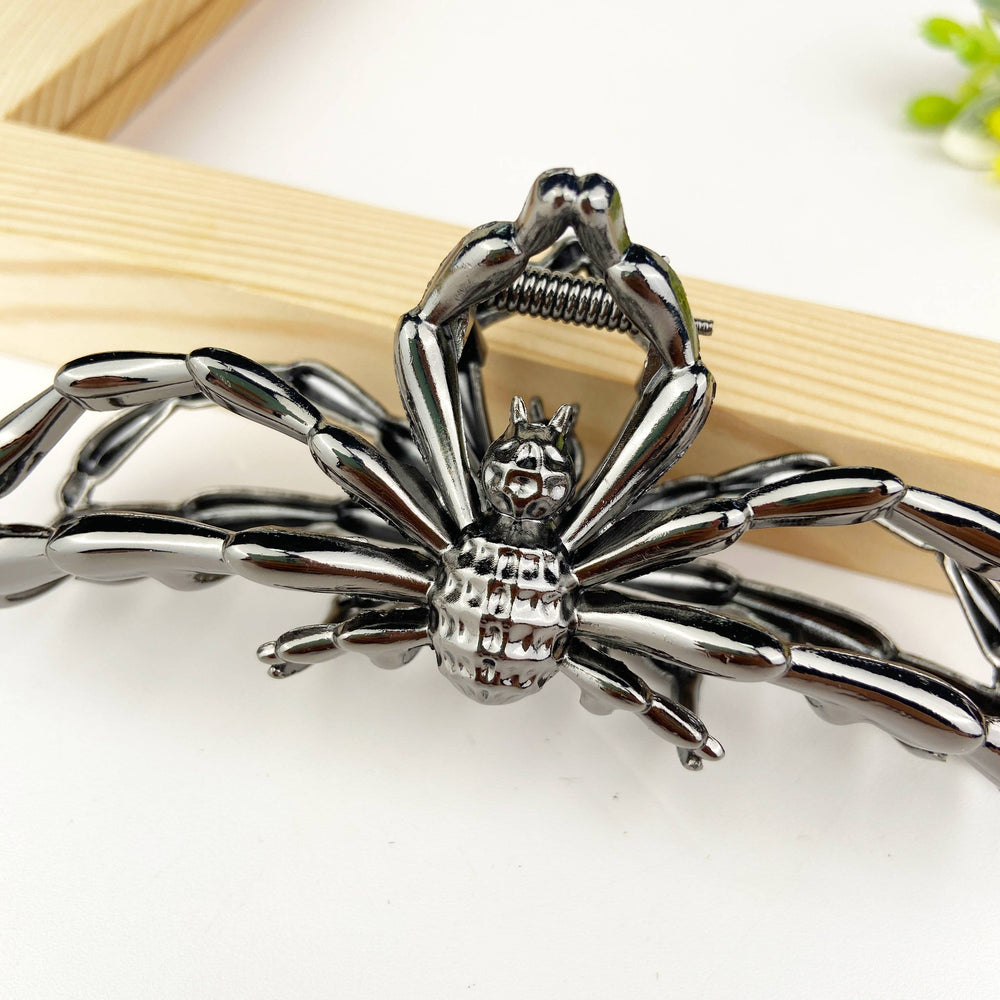 Metal Hair Clip - Black Spider