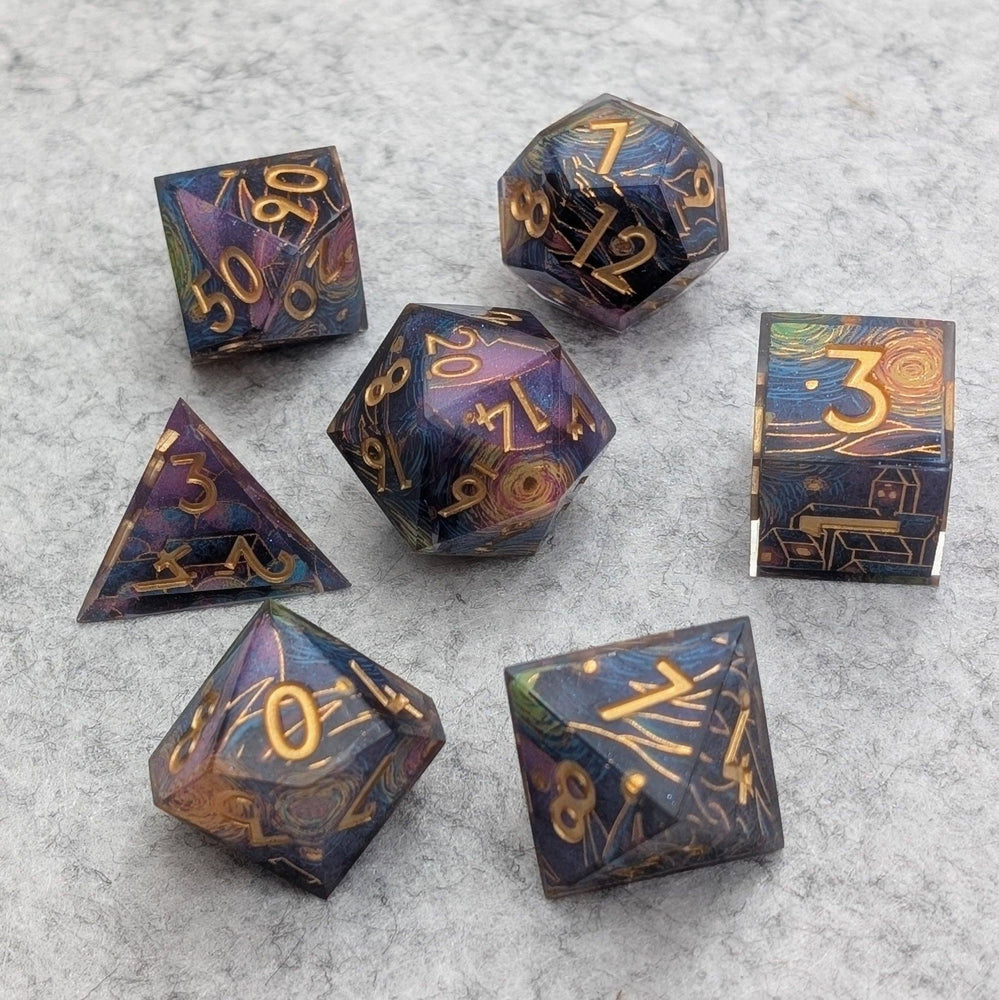 Ebonwood Dice Set - Starry Core