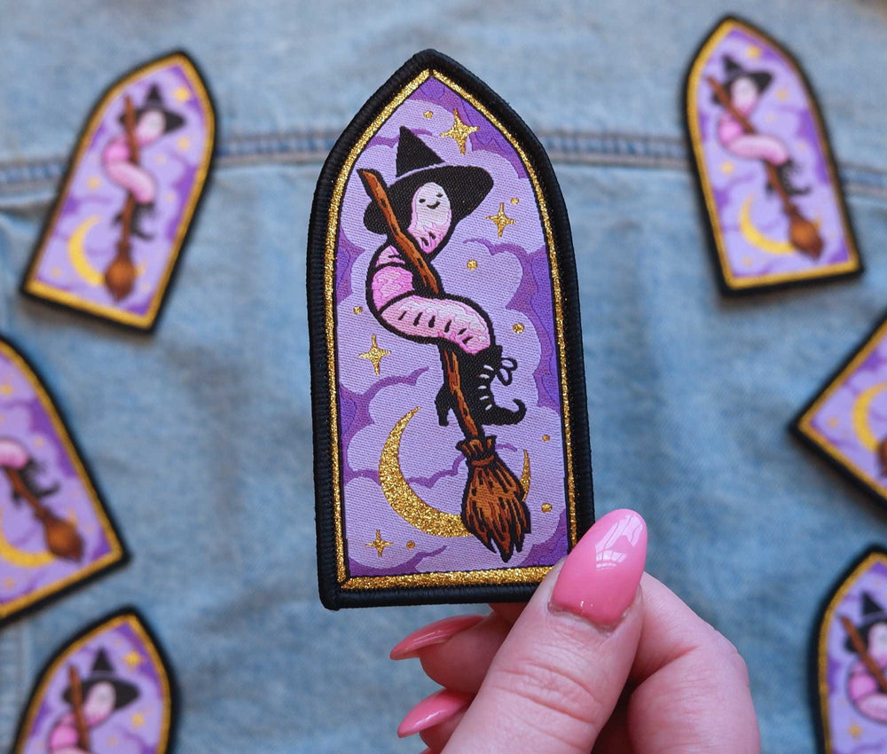 Worm on a Broom - Embroidered Patch
