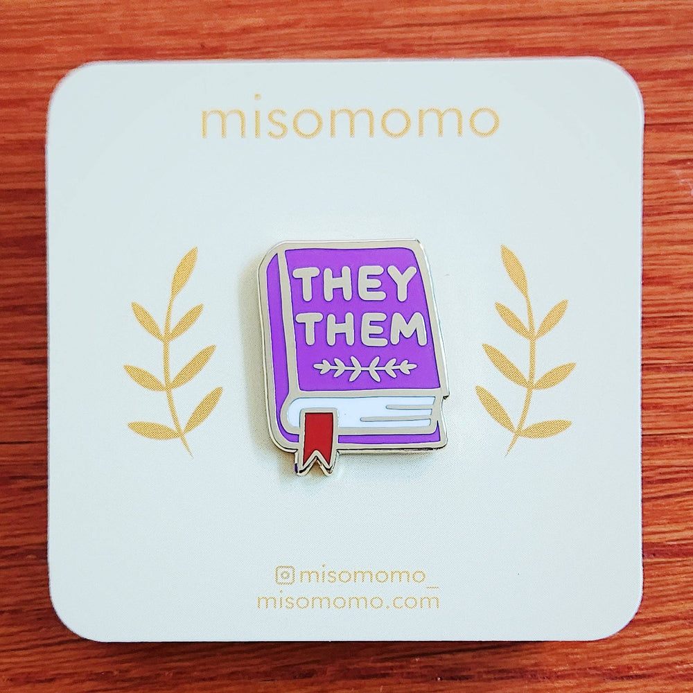 Enamel Pin - Pronoun Book (They/Them)