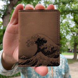 Leather Wallet - Great Wave (Tan)