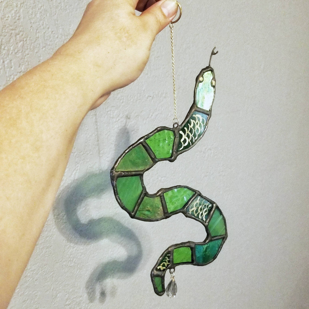 Stained Glass Suncatcher - Snake