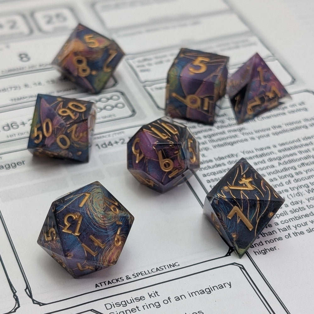 Ebonwood Dice Set - Starry Core