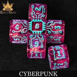 King of Crits Dice Set - Cyberpunk (11-Piece)