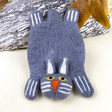 Animal Rug Coaster - Gray Cat