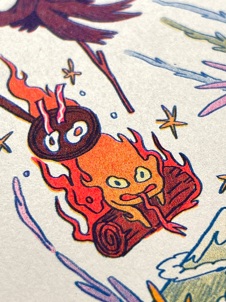 Riso Print - Howl's Moving Castle