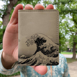 Leather Wallet - Great Wave (Tan)
