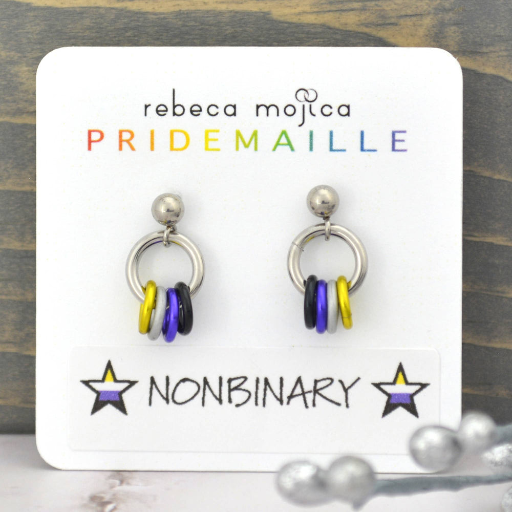 Pridemaille Tiny Hoop Earring - Nonbinary