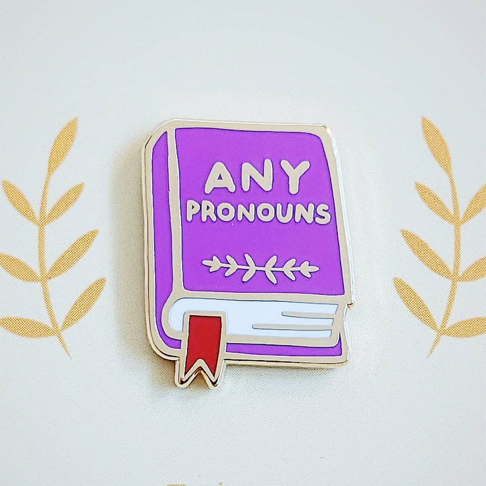 Enamel Pin - Pronoun Book (Any Pronouns)