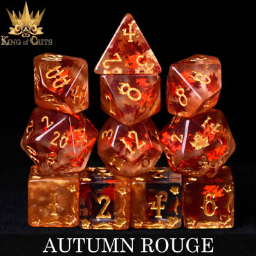 King of Crits Dice Set - Autumn Rouge (11-Piece)