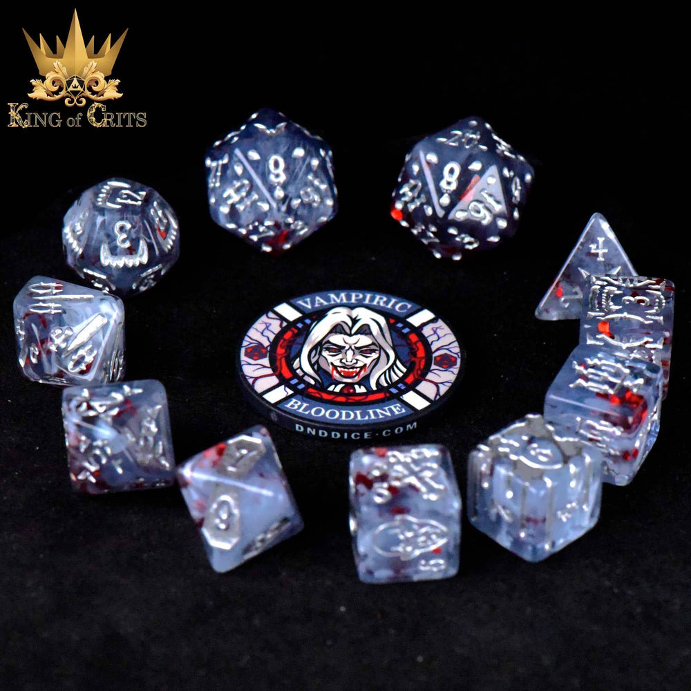 King of Crits Dice Set - Vampiric Bloodline (11 Dice Set)