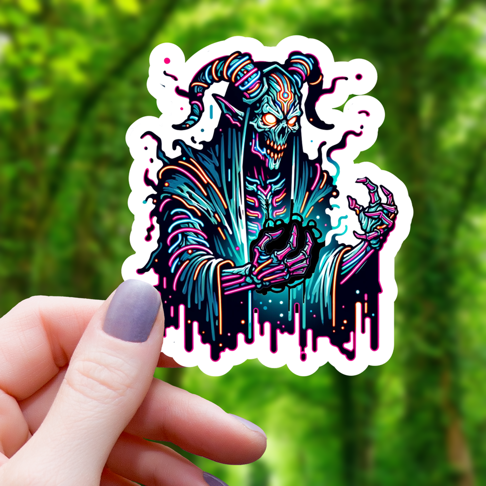 Vinyl Sticker - Neon Lich Monster