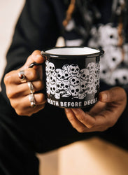 Enamel Mug - Death Before Decaf