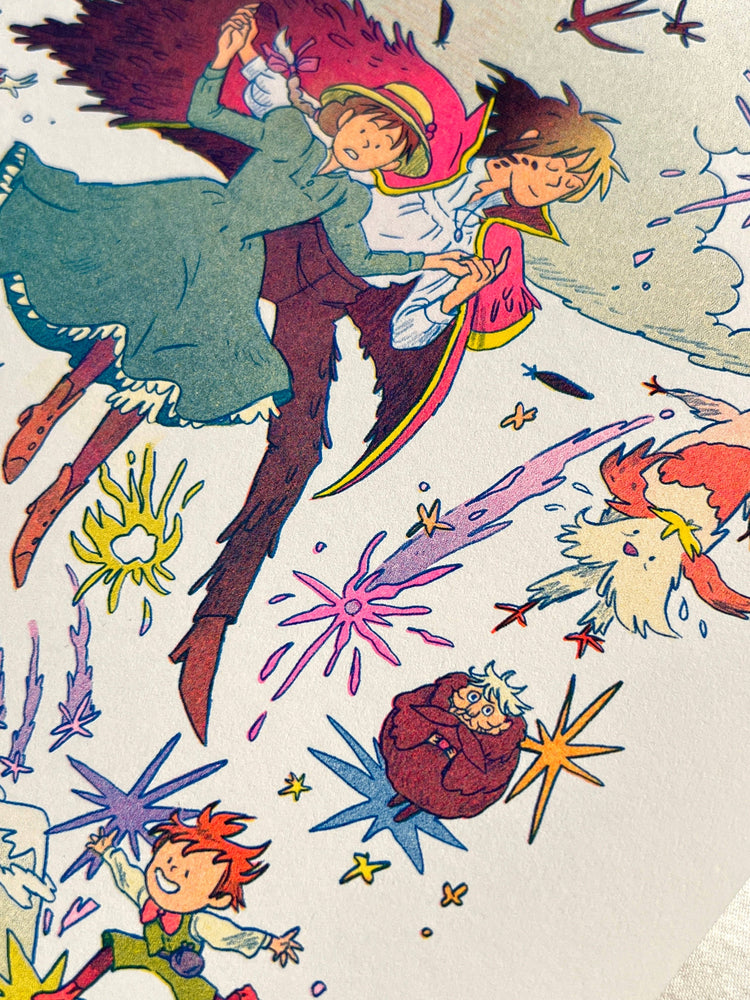 Riso Print - Howl's Moving Castle