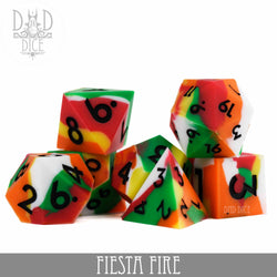 Silicone Dice Set - Fiesta Fire