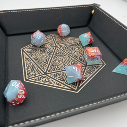 Vegan Leather Dice Tray - Gilded D20