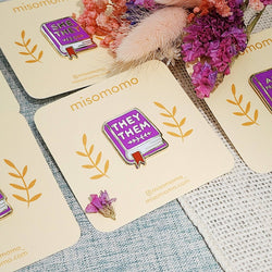 Enamel Pin - Pronoun Book (They/Them)
