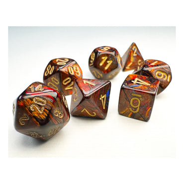 Mini RPG Dice: Blue Blood with Gold
