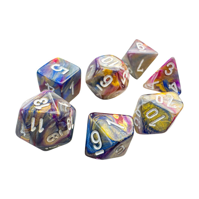 Mini RPG Dice Set: Festive Carousel with White