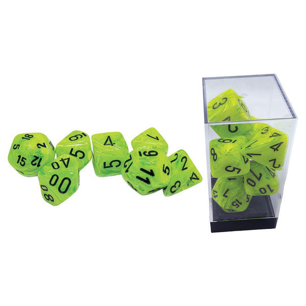 Mega-hedral Dice Set - Vortex Bright Green/Black