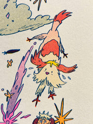 Riso Print - Howl's Moving Castle