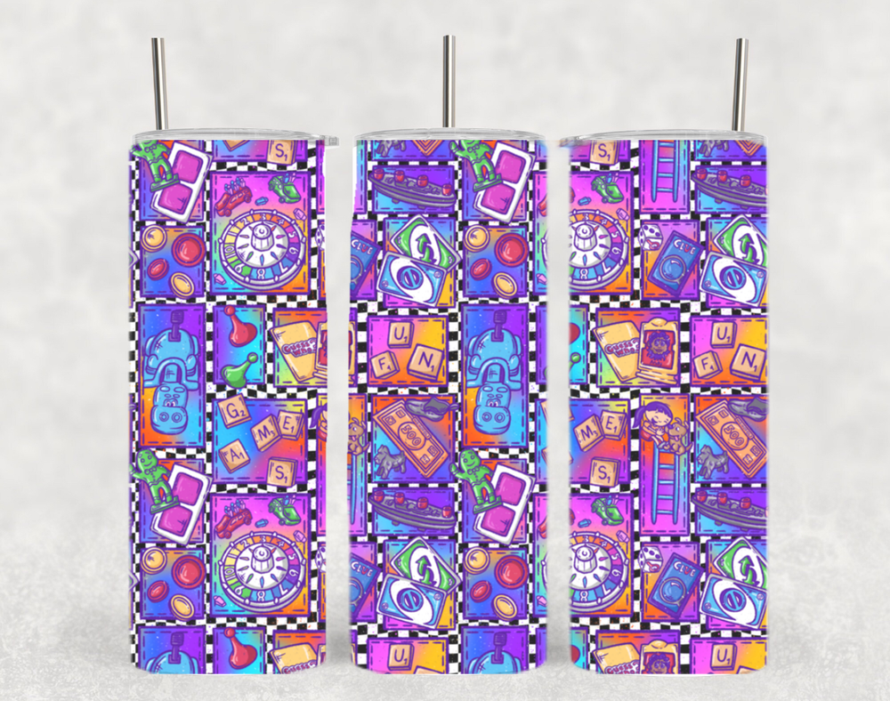 Insulated Tumbler - Retro Board Games