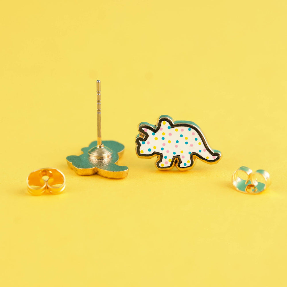 Enamel Earrings - Dino Cookie II
