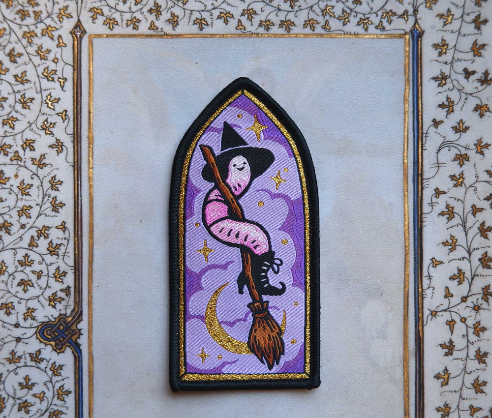 Worm on a Broom - Embroidered Patch