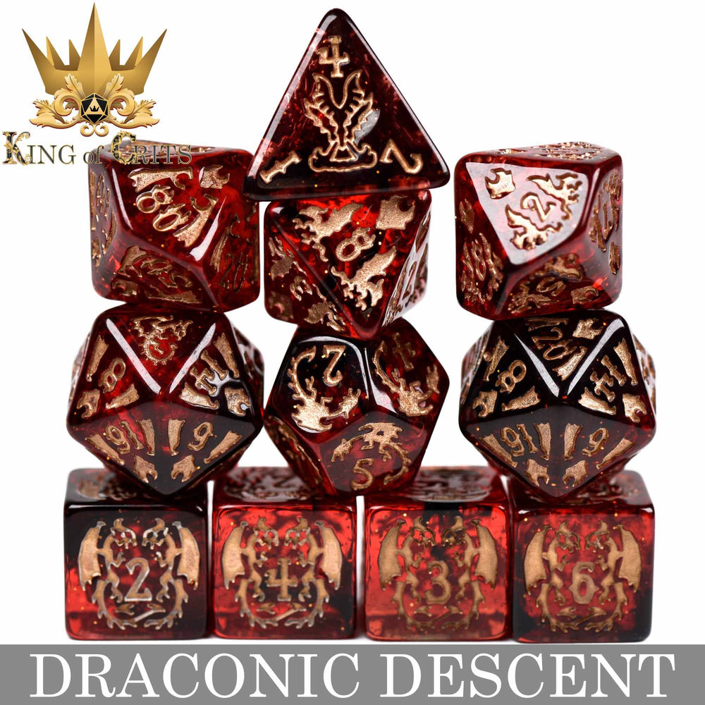 King of Crits Dice Set - Draconic Descent (11-Piece)