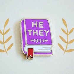 Enamel Pin - Pronoun Book  (He/They)